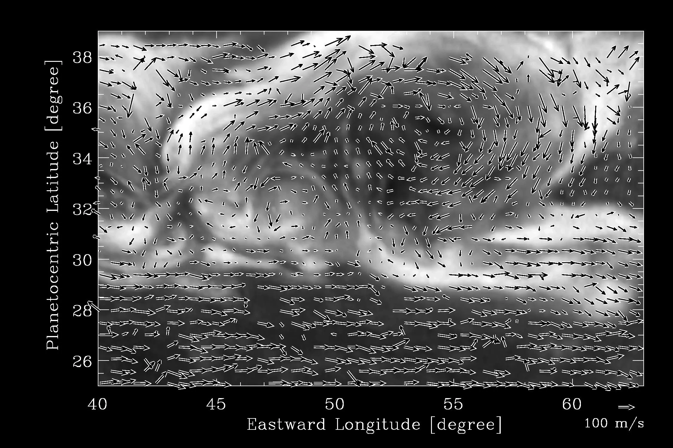 Wind chart of the vortex at the head of the great Saturnian storm showing it spinning in a clockwise direction (Image: NASA/JPL-Caltech/SSI/Hampton University)