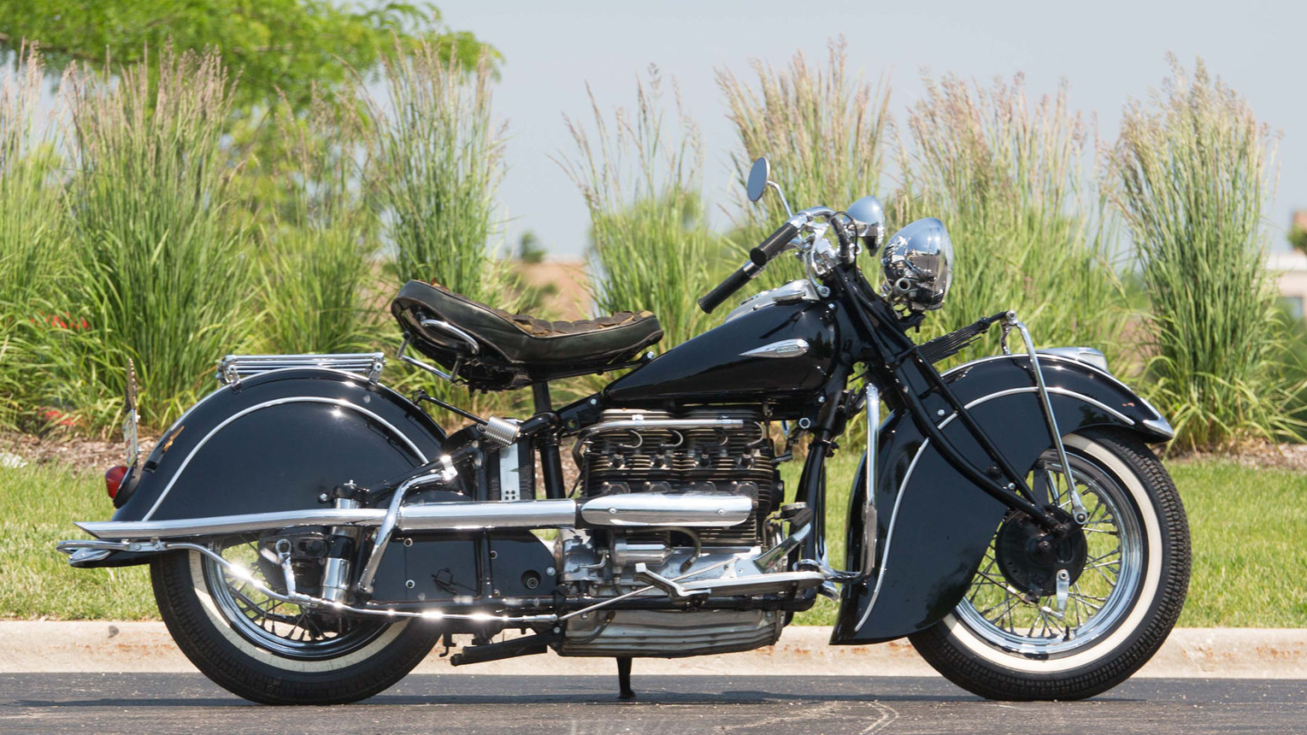 This beautifully restored Indian Four was the first one off the production line in the final year of Indian Four Cylinder production. It was estimated to sell for $200,000 to $250,000 but the final bid of $121,000 landed the prize, adding up to $133,100 with buyer's premium and another Monterey bargain.