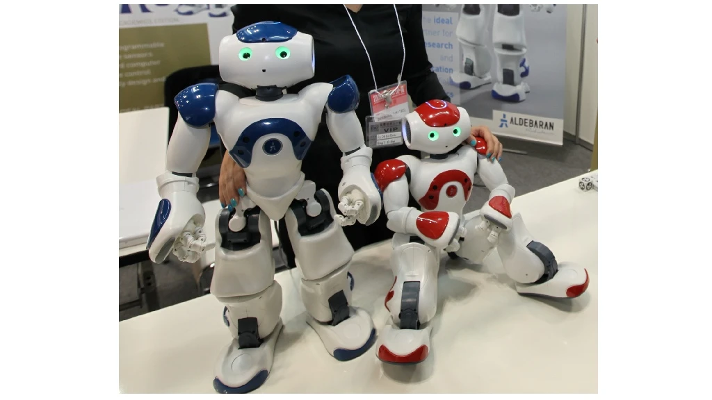 Nao - he sees, can find a ball, recognizes different touches from humans and communicate via Wi-Fi