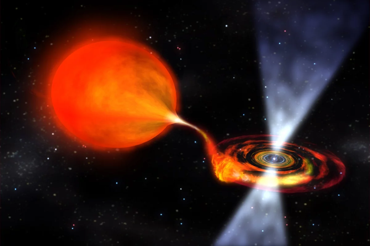 A fast-spin neutron star feeding off the matter from a red giant companion