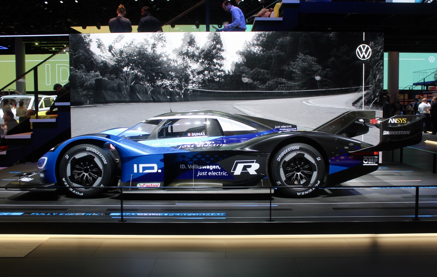 The Volkswagen ID.R looking incredibly fast even when chilling out in Frankfurt
