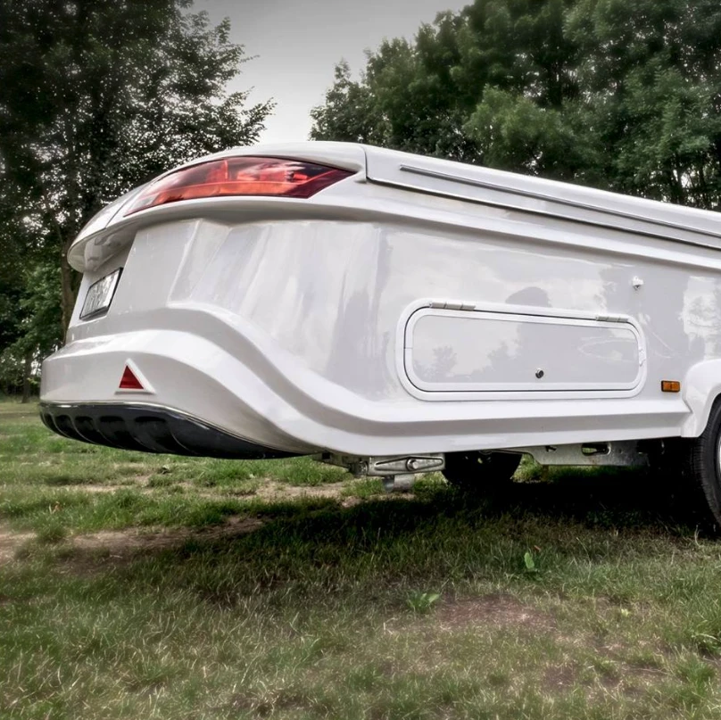 The iCamp has a storage trunk in back and other storage compartments along the sides