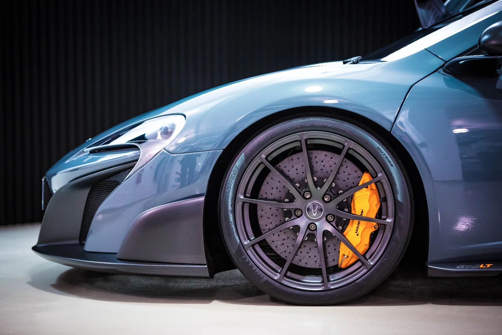 This car's Chicane Grey paintjob is one of the colors only available on the 675LT