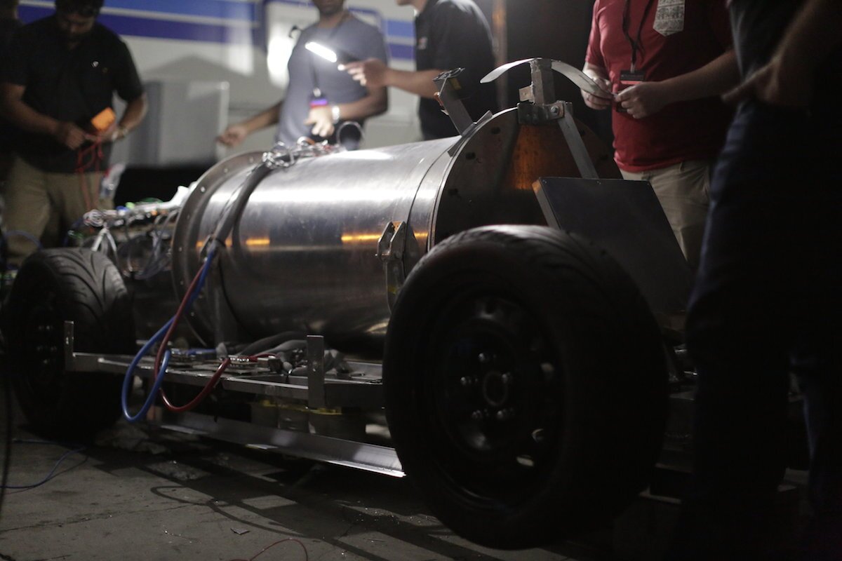 The VicHyper team had some trouble dealing with the pressure chamber that encased the electronic systems