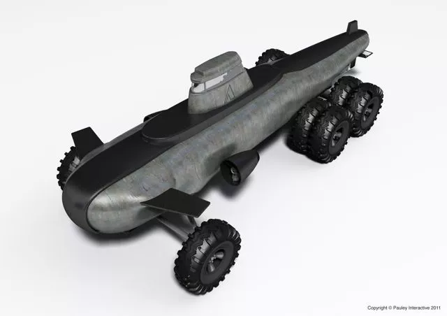 Philip Pauley's proposed Pathfinder submarines would be able to crawl along the sea floor, or move through the water when necessary