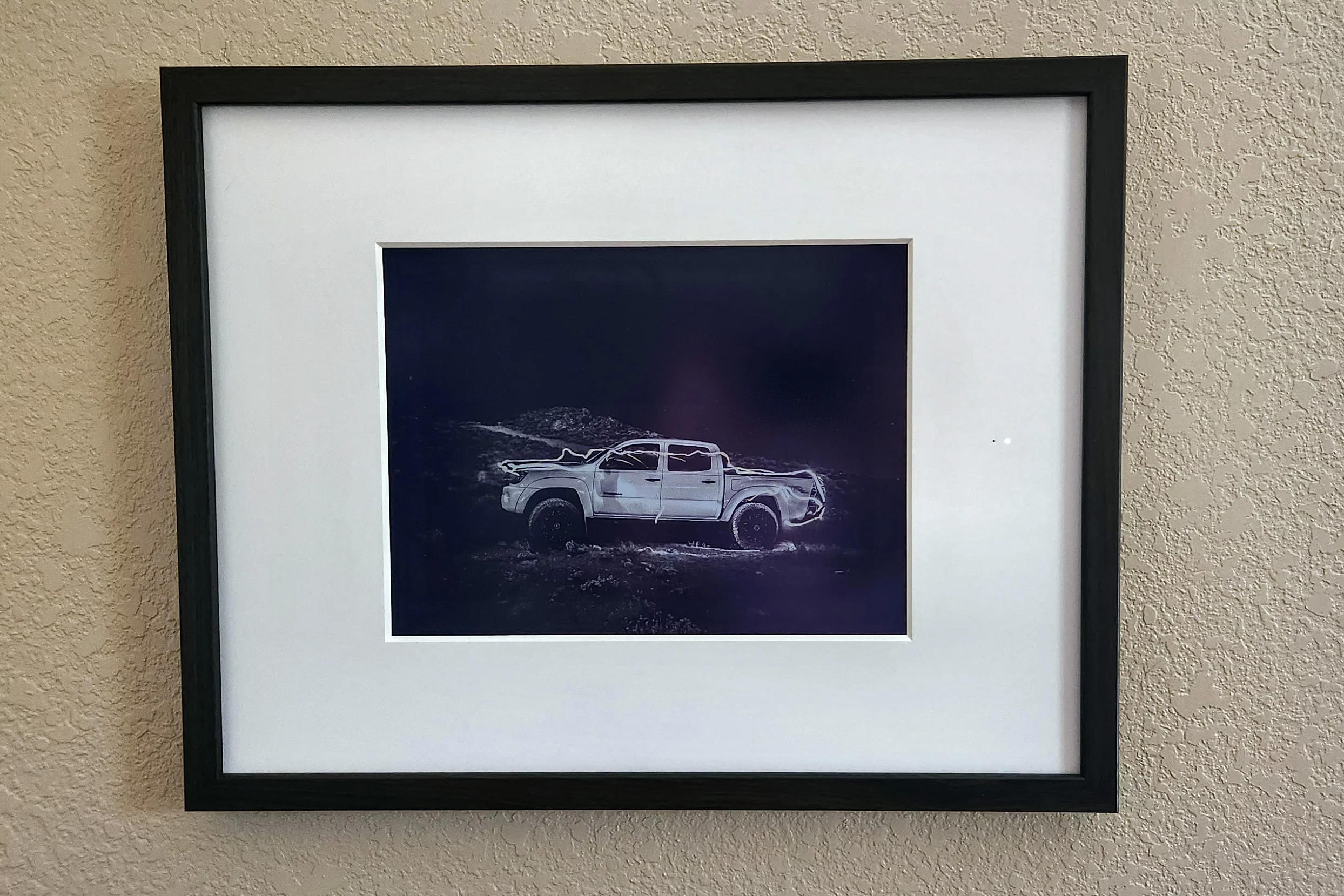 This long exposure, midnight mountaintop photo I took of my old truck while I ran around it with a flashlight looks amazing on the Fraimic