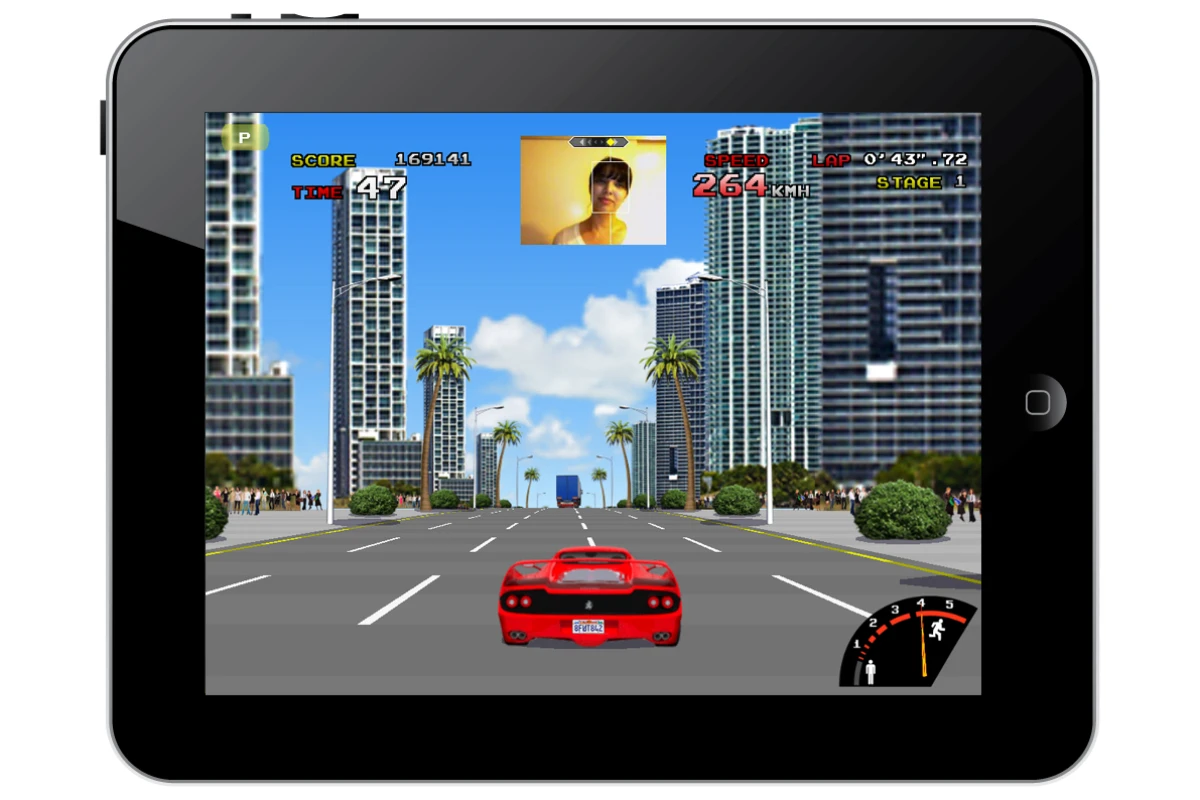 Fit Freeway is an "exergaming" app for iOS that detects your exertion through vibration to determine the speed of your virtual ride