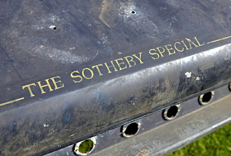 This rare "Sotheby Special"; a fiberglass-body sitting atop an Aston Martin DBS V8 chassis