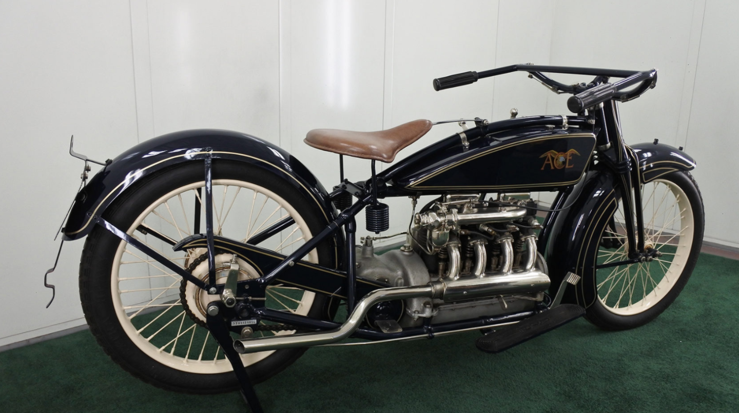 A first-year specimen of William Henderson's second attempt to build a four-cylinder motorcycle, this 1920 Henderson ACE Four sold for $93,500. An original 1912 (first model) Henderson sold for $539,000 in January 2017 with original paint and original tires. Auction Description