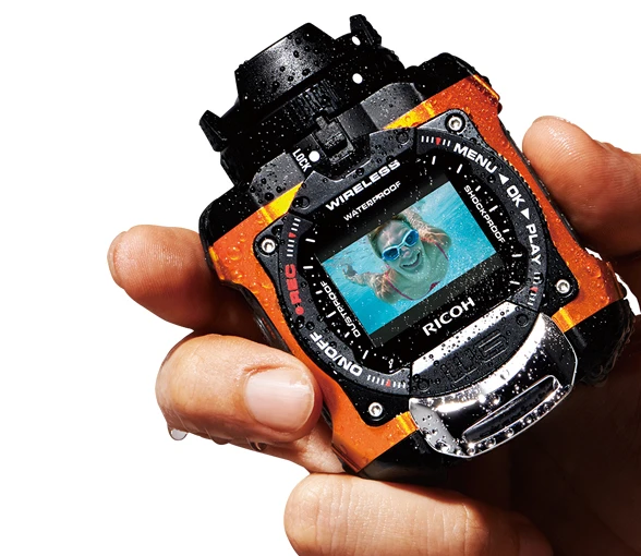 The Ricoh WG-M1 is waterproof to a depth of 10 meters (33 ft) without the need for additional protective housing