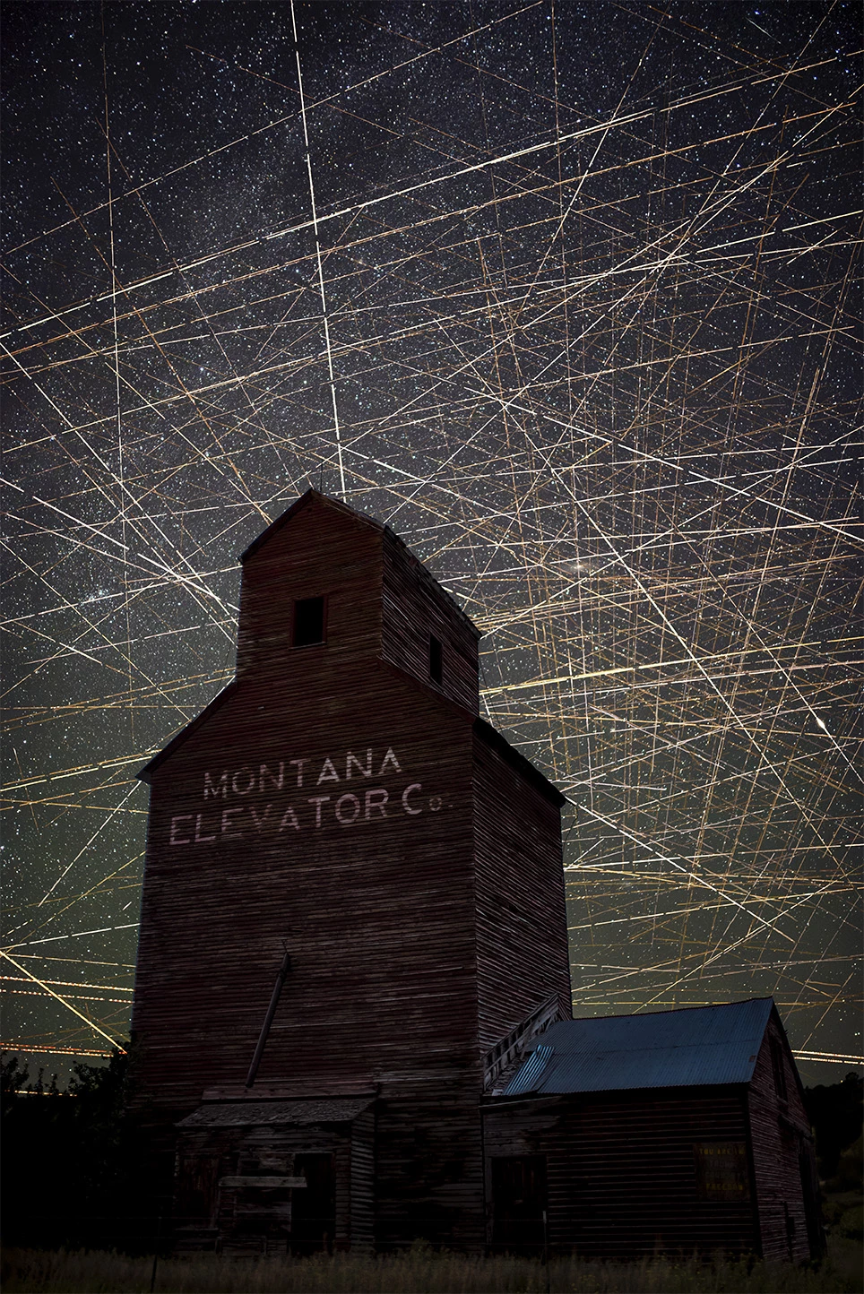 People & Space Highly Commended: Big Brother is Watching You © Matt Jackson (USA). A one-hour timelapse captures the streaks from satellites passing overhead