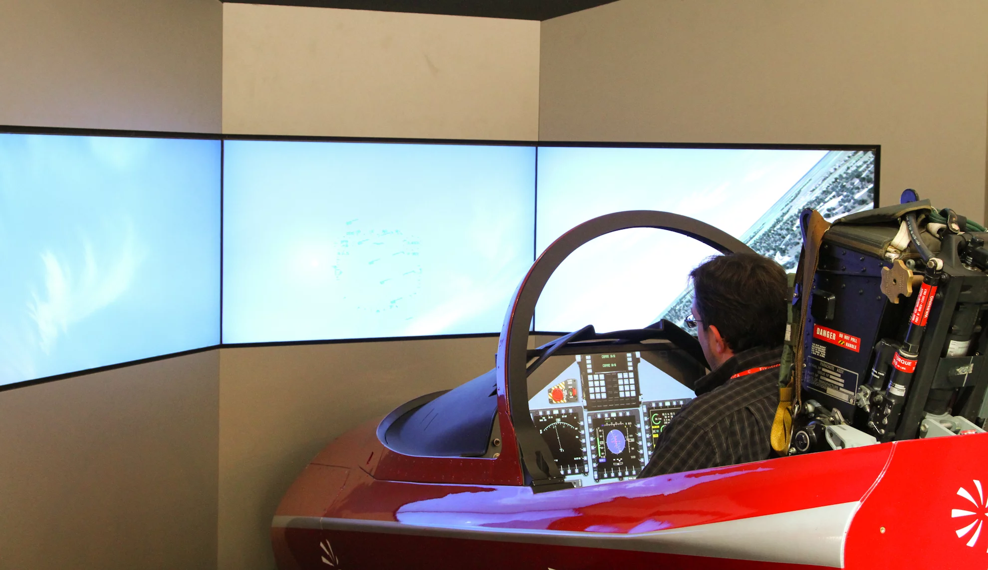 One of many flight simulators on display (Photo: Gizmag)