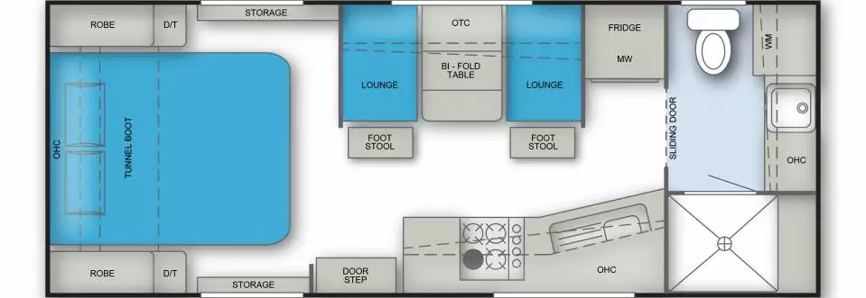 The 19.5-foot Tremor floor plan