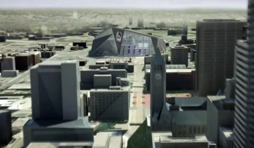 The stadium is designed to blend into the neighborhood