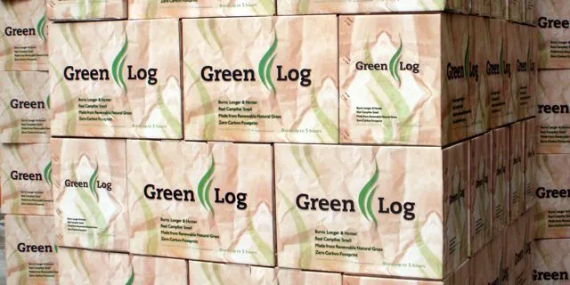 Green Logs are fireplace logs made from compressed Giant King Grass, and are said to have a very low carbon footprint