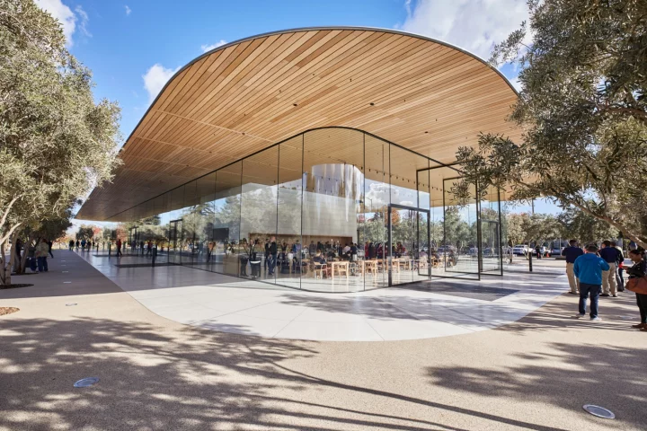 The Apple Park Visitor Center was designed by Foster + Partners