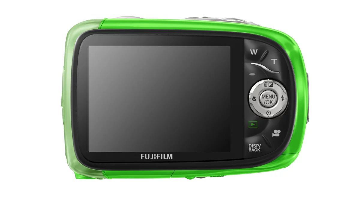Fujifilm FinePix XP10 rugged digital camera (rear view)