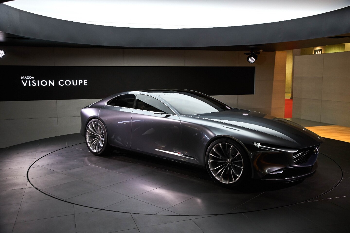 Mazda says the Vision Coupe wears a more mature version of its Kodo design language meant to embody a "one motion" exterior form