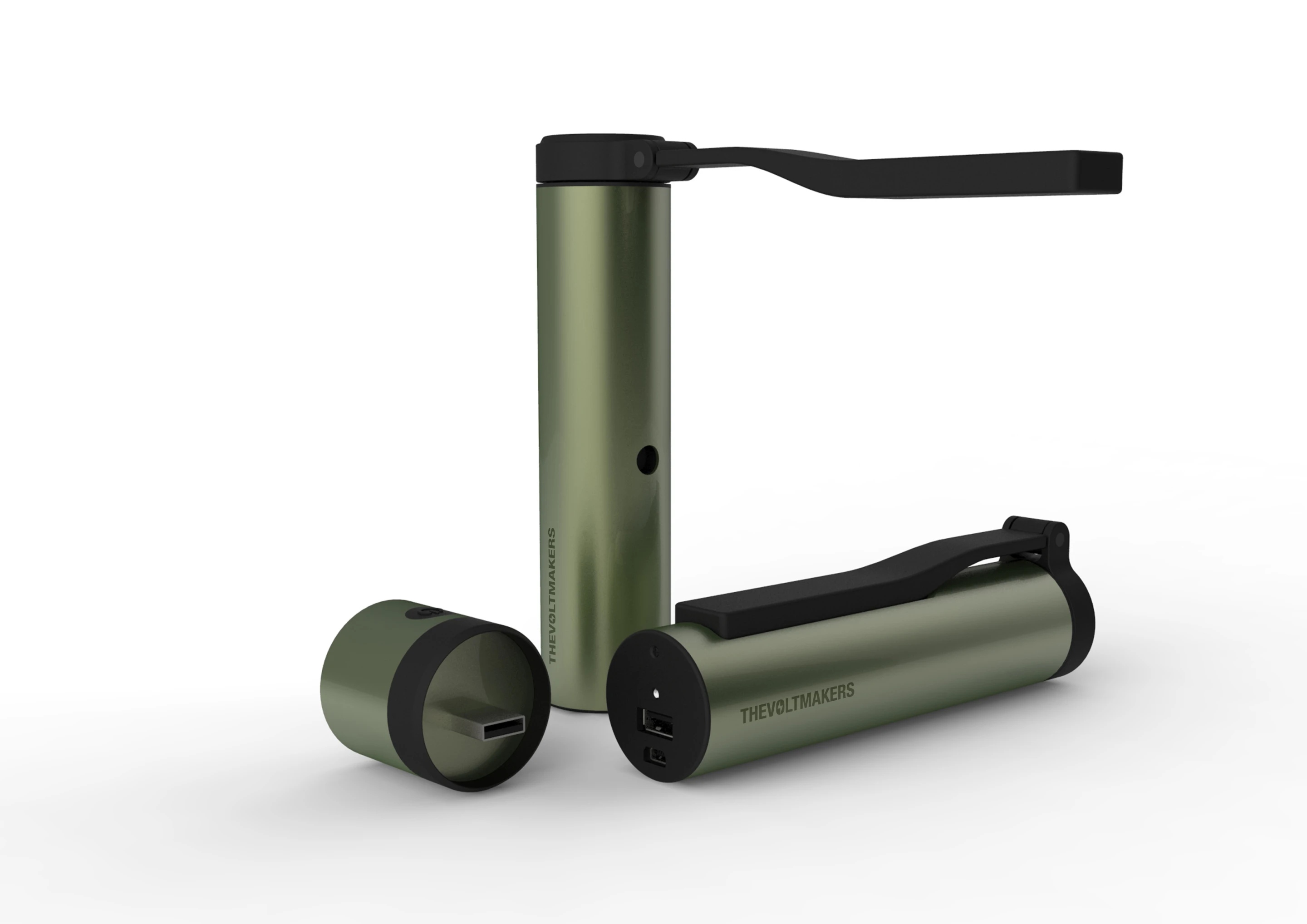 An LED flashlight attachment has been developed, which is slotted into the USB port on the bottom of the Voltmaker
