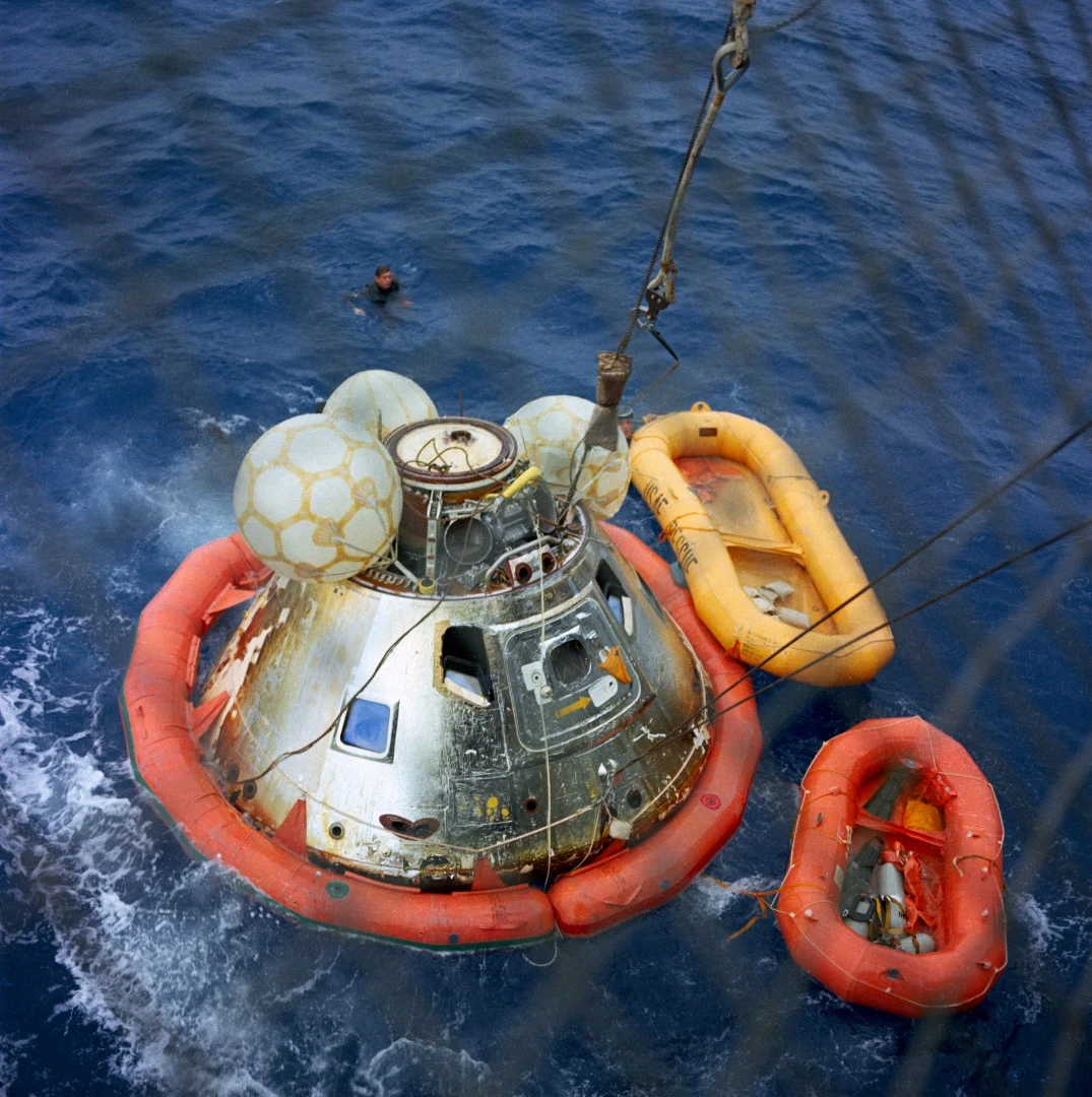 Recovering the Command Module from the water