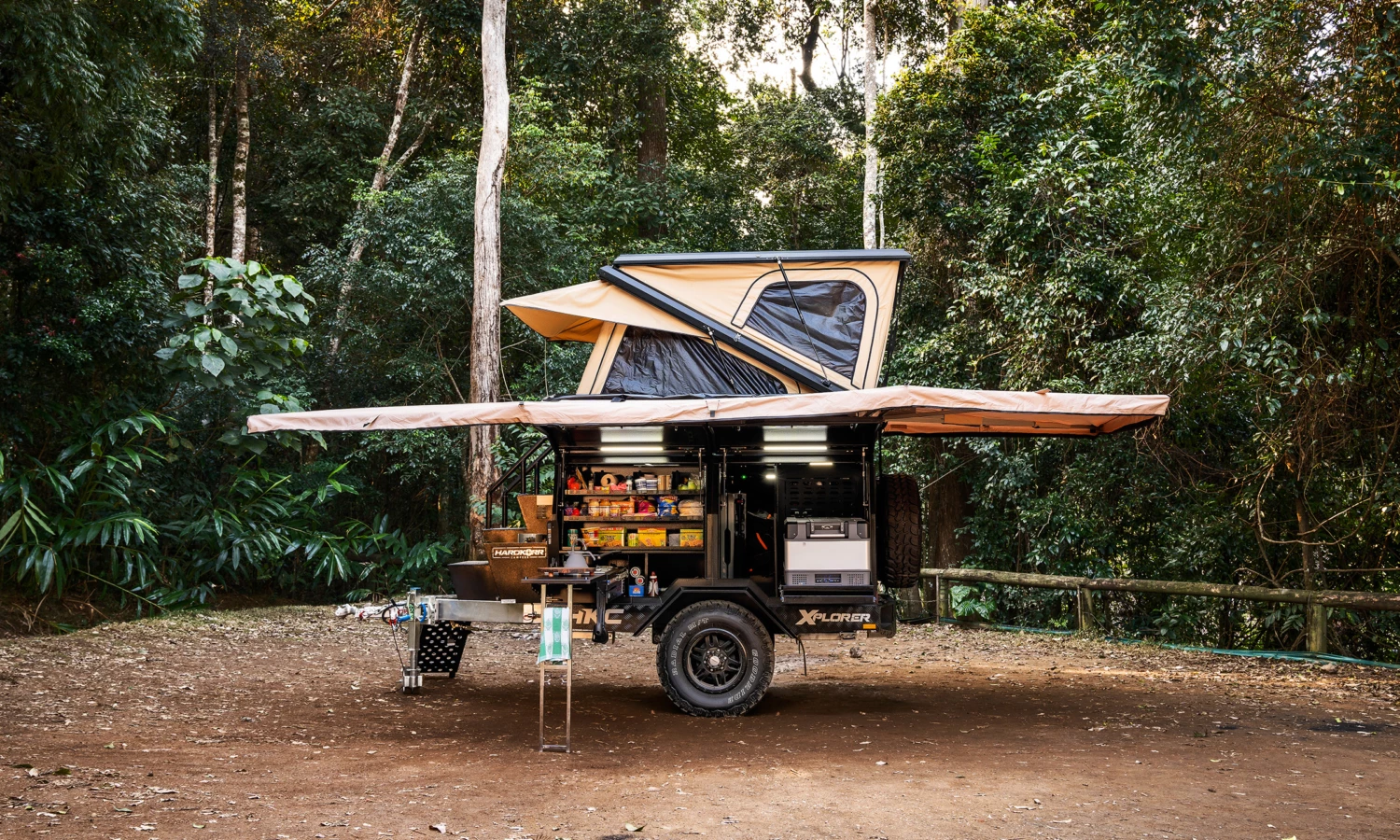 The fully equipped Xplorer Adventurer comes ready to camp but can still double as a work trailer with a few mods