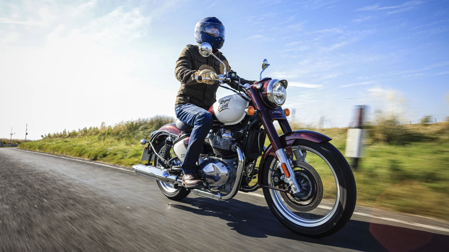 Modern classics are what Royal Enfield does best. Here the author enjoys the 650 cc parallel twin engine in the Classic 650