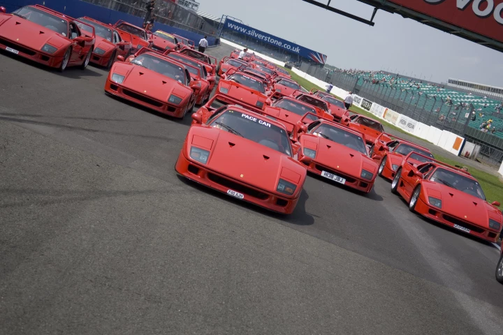 F40s marked the coveted Ferrari's 20th birthday at the Silverstone Classic in 2007