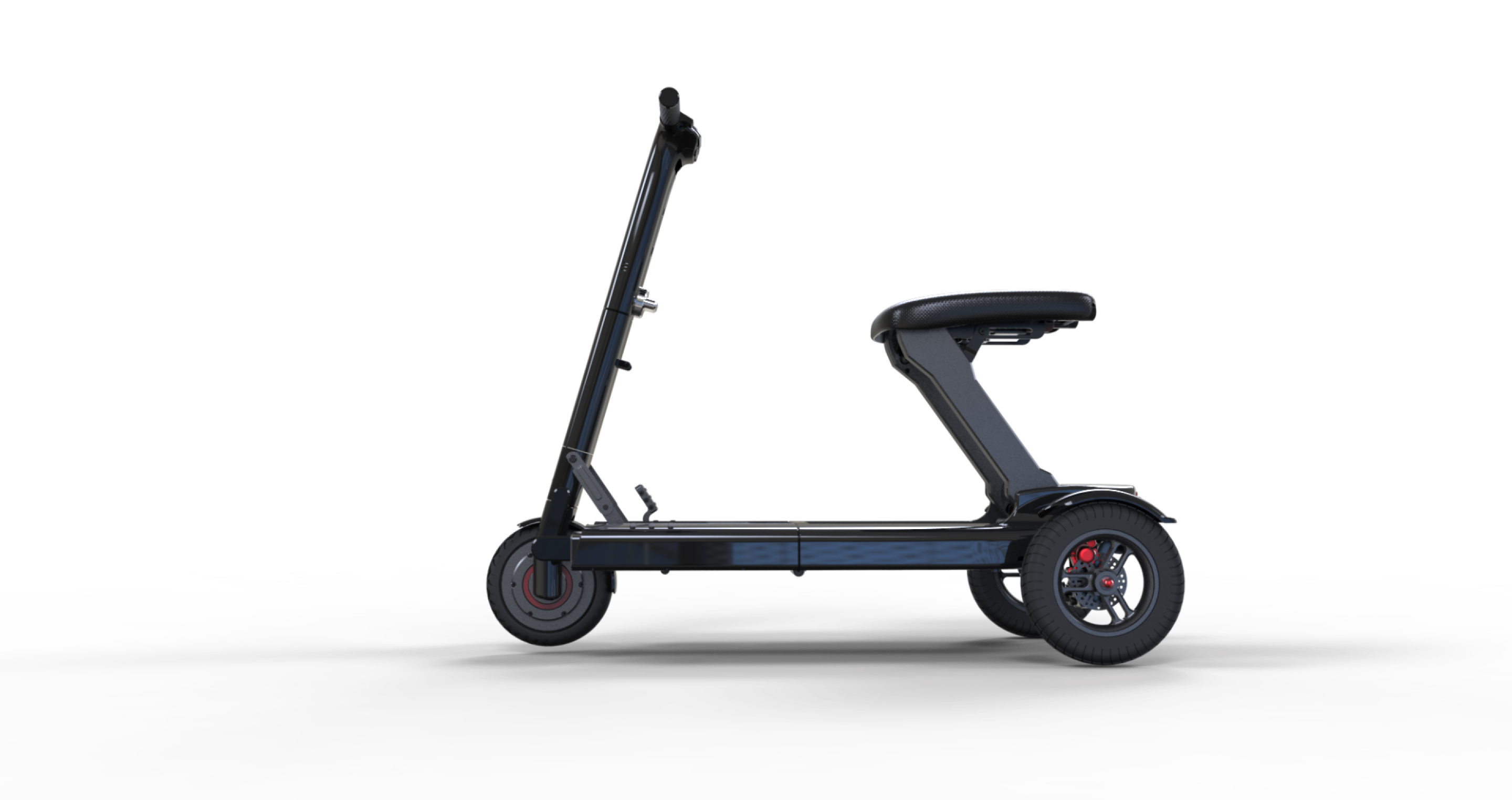Relync folding, sitatop threewheel smart scooter eats up city miles