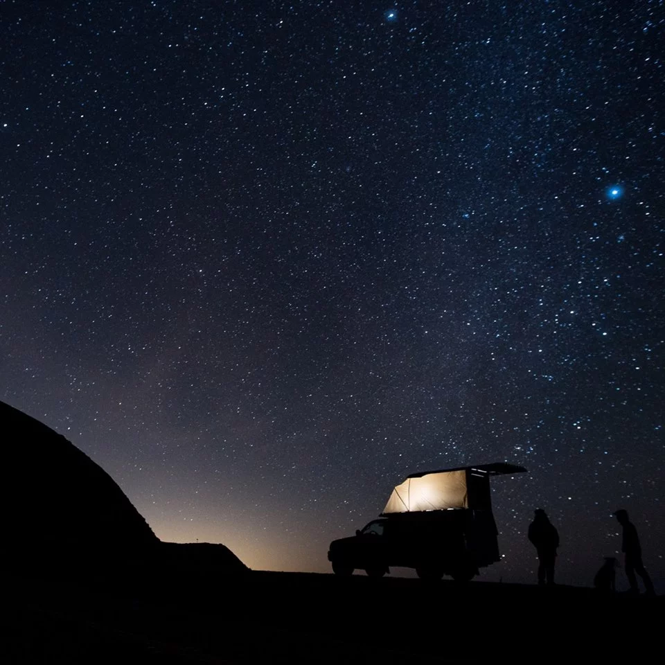 A starry night in the Leentu pickup camper