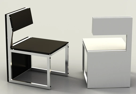 Sensei comprises two chairs -- one black, one white -- which can be converted into a coffee table by the simple process of turning and slotting