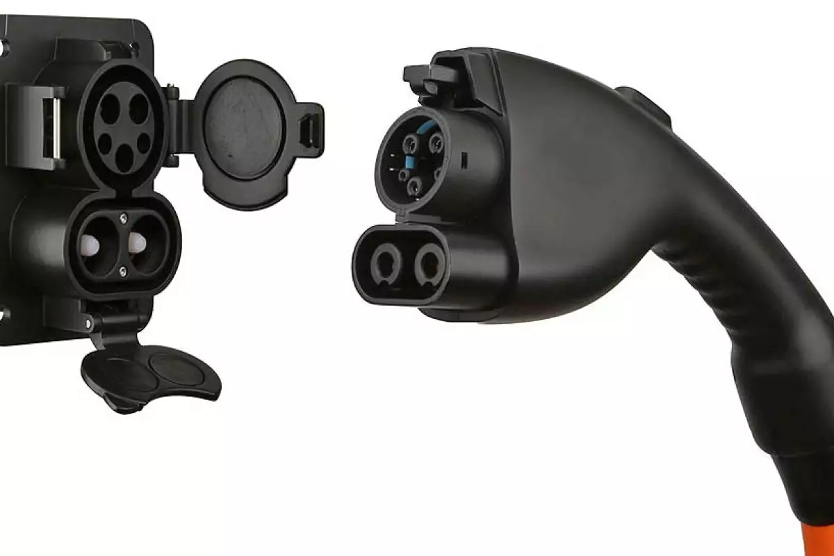 The SAE J1772 combo plug and receptor