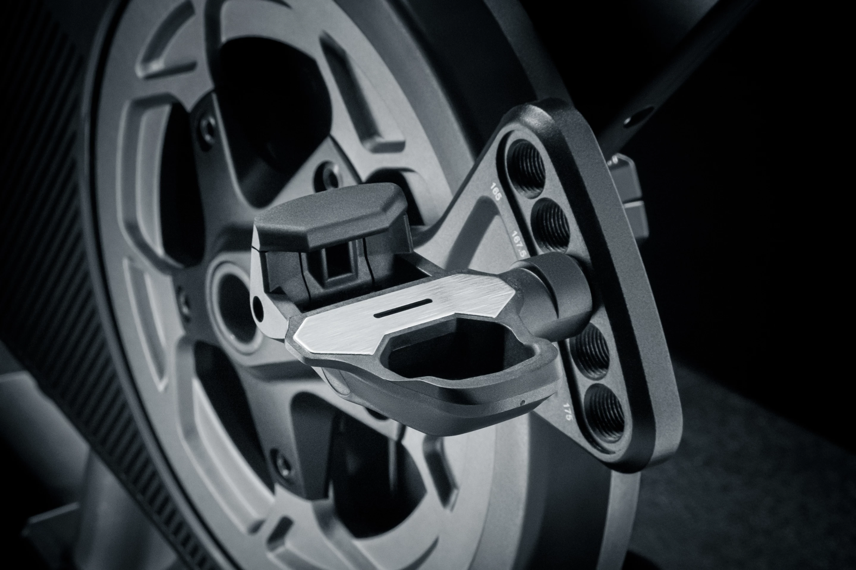 The Kickr Bike lets users swap in their own pedals, and adjust crank length