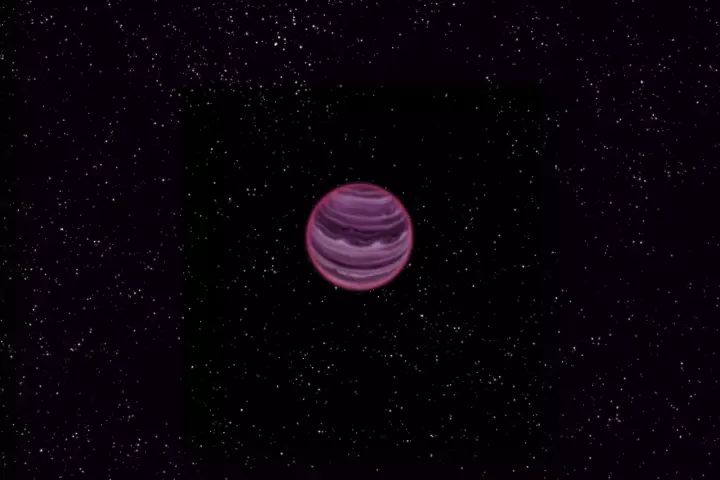 Artist's conception of exoplanet PSO J318.5-22, which was discovered floating through interstellar space without a parent star (Image: MPIA/V. Ch. Quetz