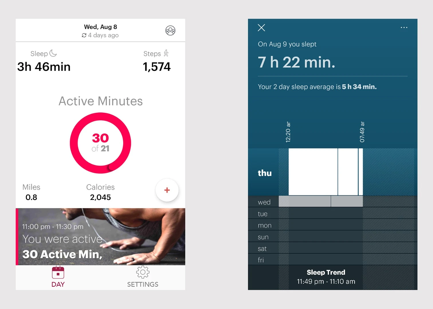 The Motiv app works well, though Apple Health and Google Fit are also supported