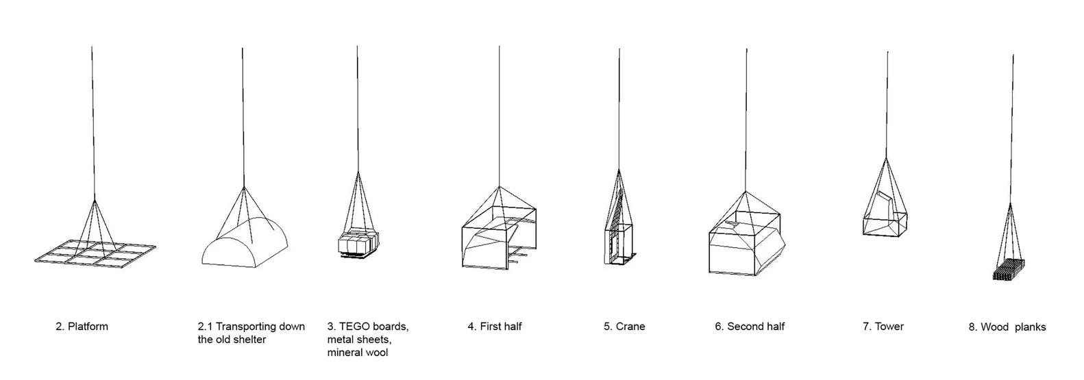 Architectural drawing of Călțun Shelter