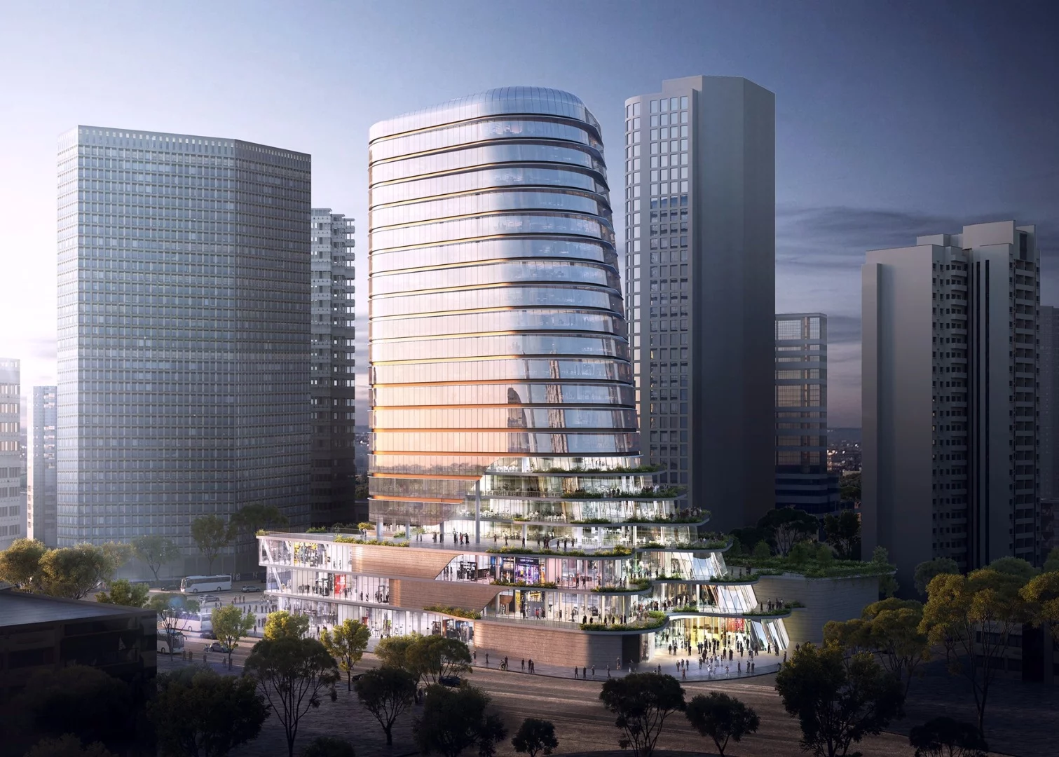 Cloud on Terrace will sweep down with a flattening profile into which stepped terraces will be built