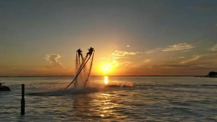 Sunset off the coast of Cancun