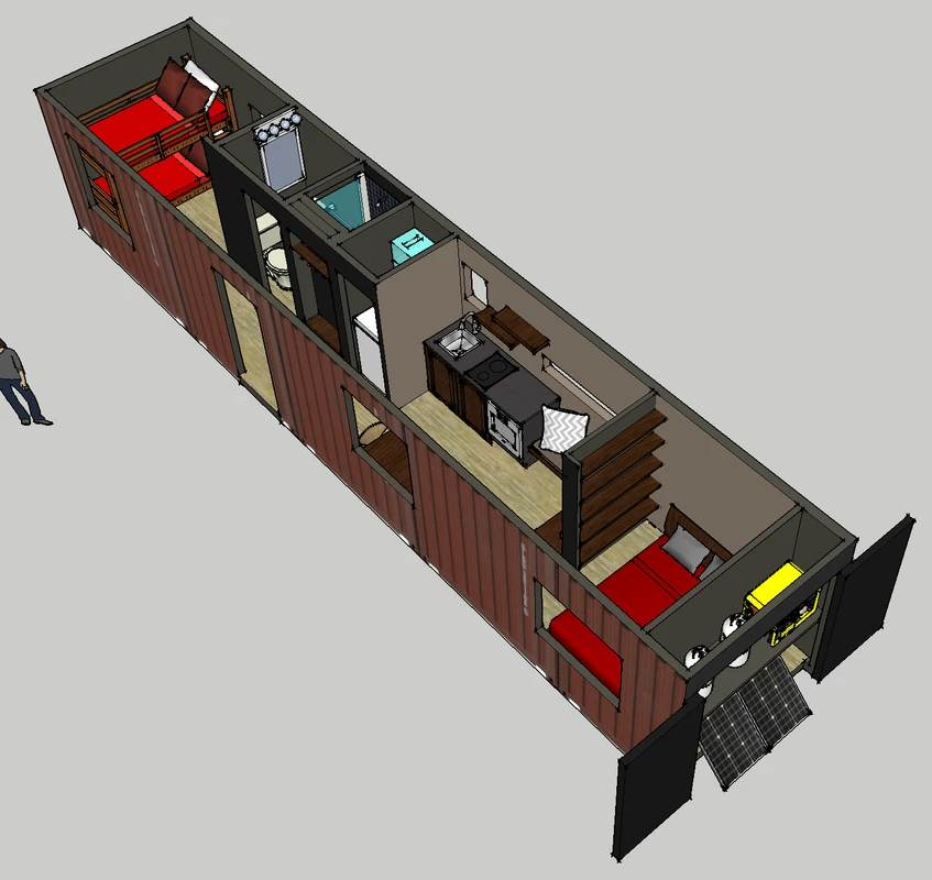 Architectural drawing of the Container Tiny House