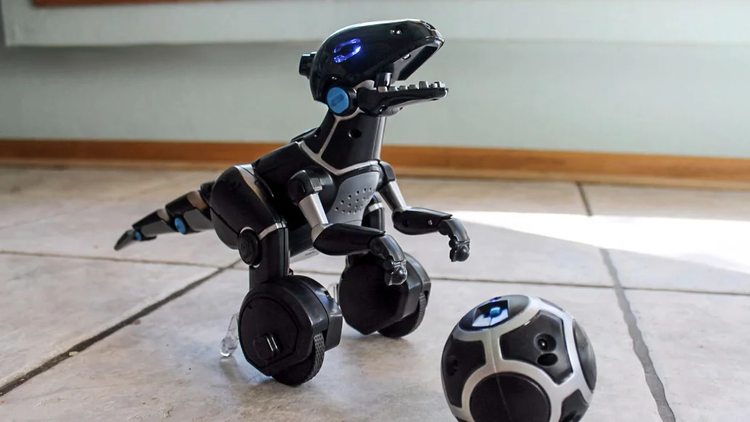 MiPosaur is a dino bot on a two-wheeled pendulum that has moods, gestures, a TrackBall with different modes, and an app that adds more functionality