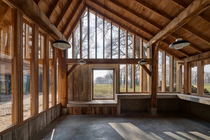 The Sixteen Oak Barn is made from largely reclaimed oak trees