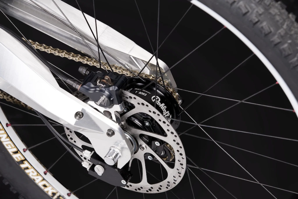 There's a Rohloff Speedhub 500/14 tandem gear hub at the rear