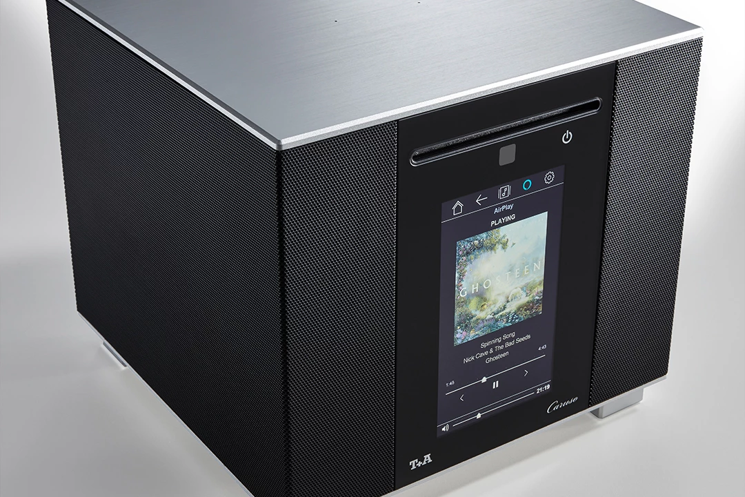 The Caruso has a seven component speaker system that's made up of one woofer, two passive radiators, two mid-range dri