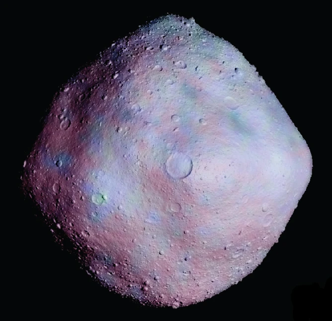 Simulated asteroid image with topography overlaid on radar imagery of Bennu (Image: NASA/GSFC/UA)