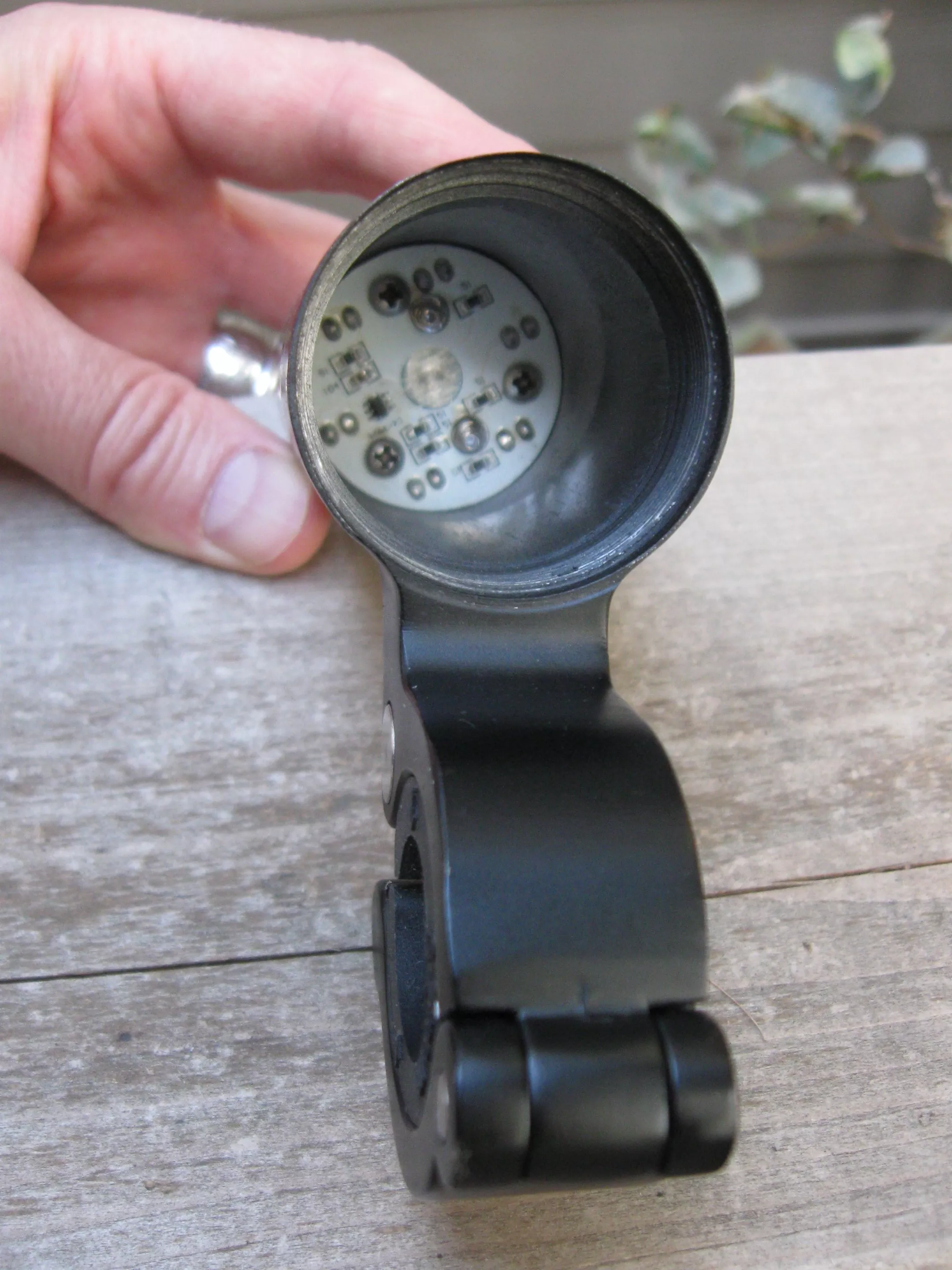 A view inside the Defender's battery compartment