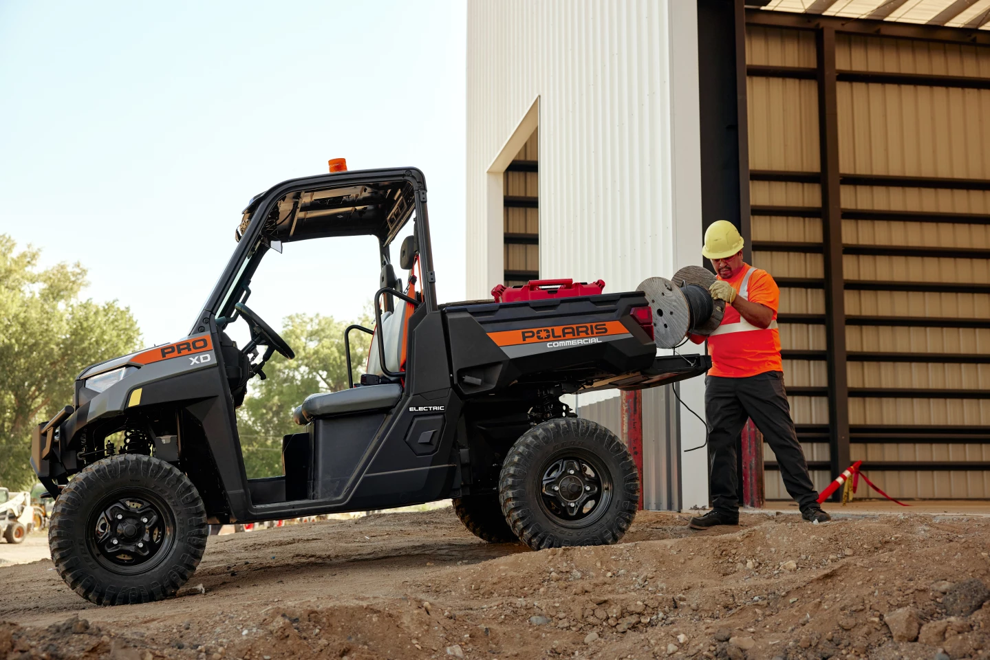 The Pro XD Full-Size Kinetic electric utility vehicle is offered as a low-maintenance, zero-emission workhorse for "tough jobsite duty cycles"