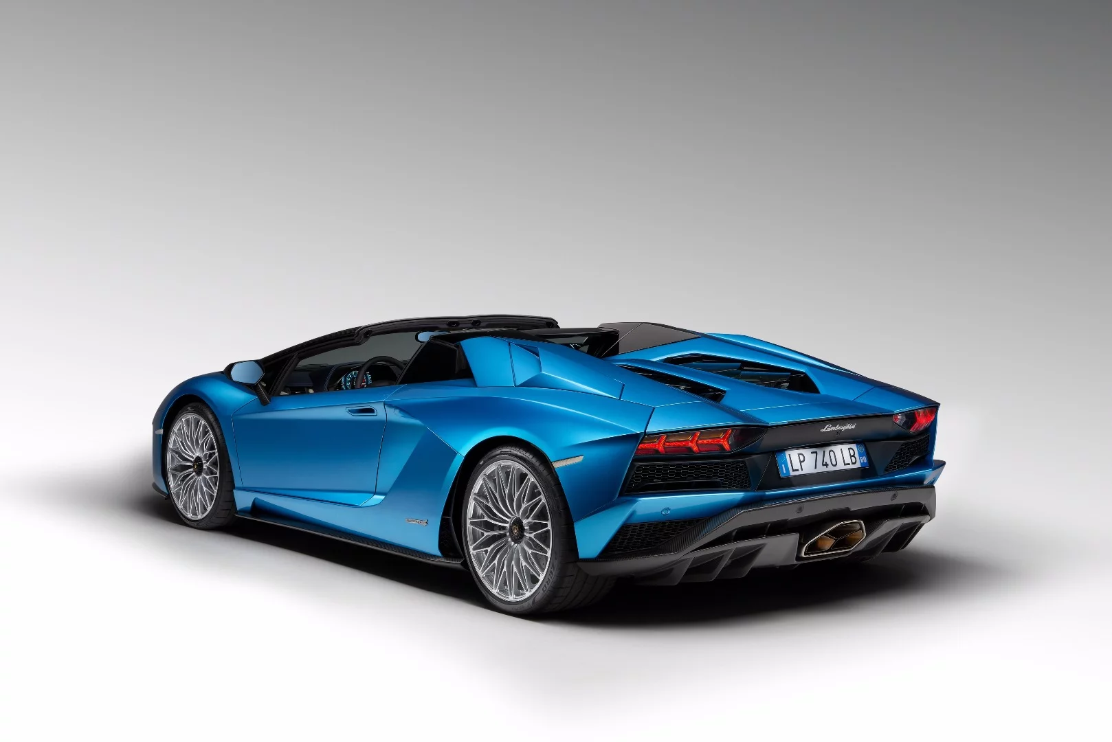 The V12 engine in the Aventador S Roadster is still naturally aspirated
