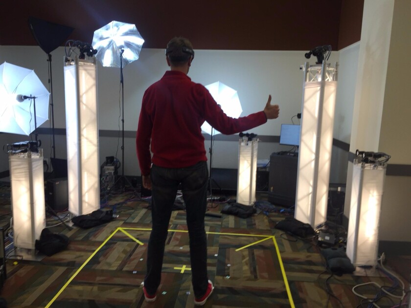 Holoportation uses a room of camera to capture and render 3D models