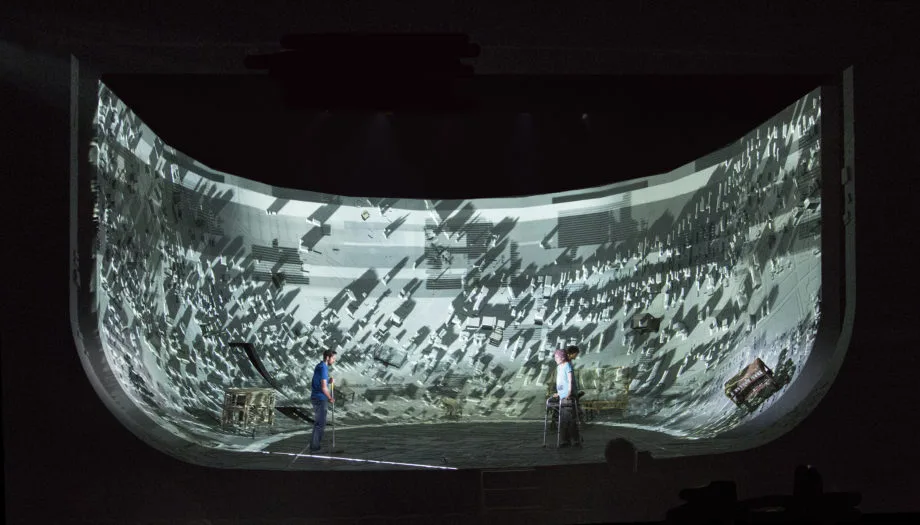 Set Design of the Year was awarded to ES Devlin for the play Ugly Lies The Bone. The bowl-shaped map allowed for dynamic projections to constantly morph the space into different iterations as the play progressed