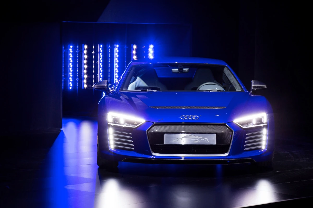 The R8 e-tron piloted driving concept makes a debut at the CES Asia show
