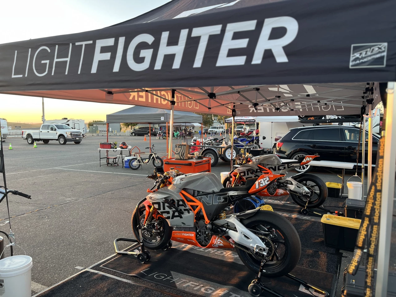 The Lightfighter pits at Thunderhill Raceway